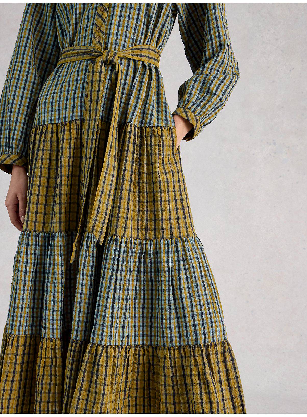 WHITE STUFF Clementine Check Midi Dress 18 - Image 4