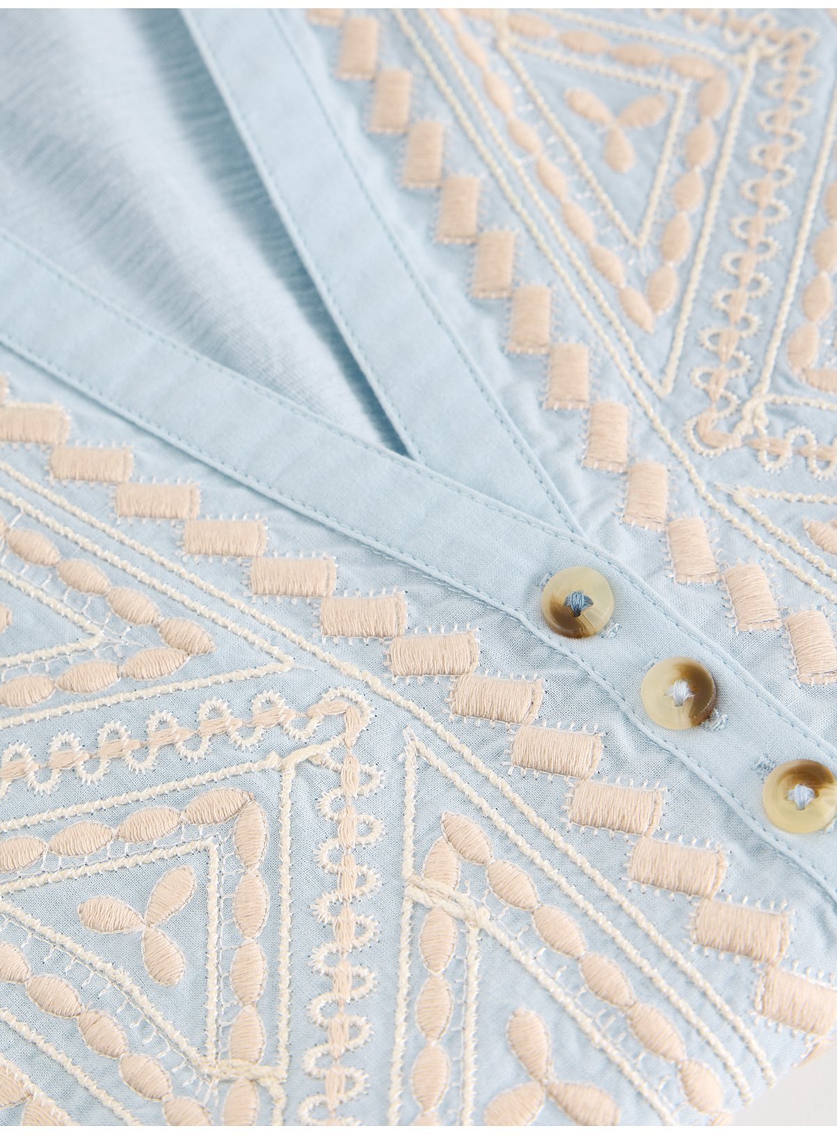 WHITE STUFF Peony Embroidered Sleeveless Shirt 12 - Image 6 thumbnail