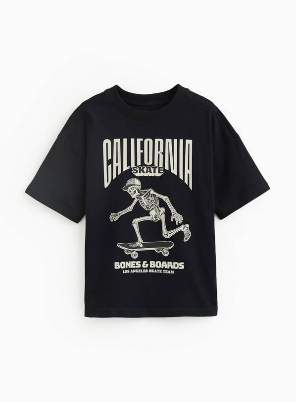 Black California Skater Graphic T-Shirt 4 years