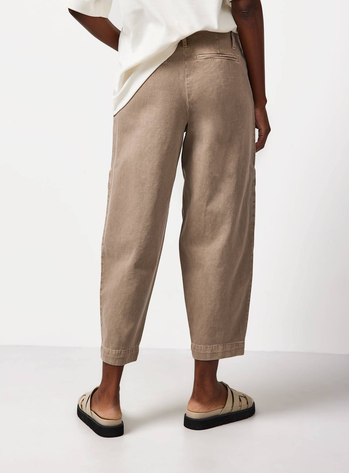 Stone Twill Barrel Leg Cargo Trousers 14 - Image 3