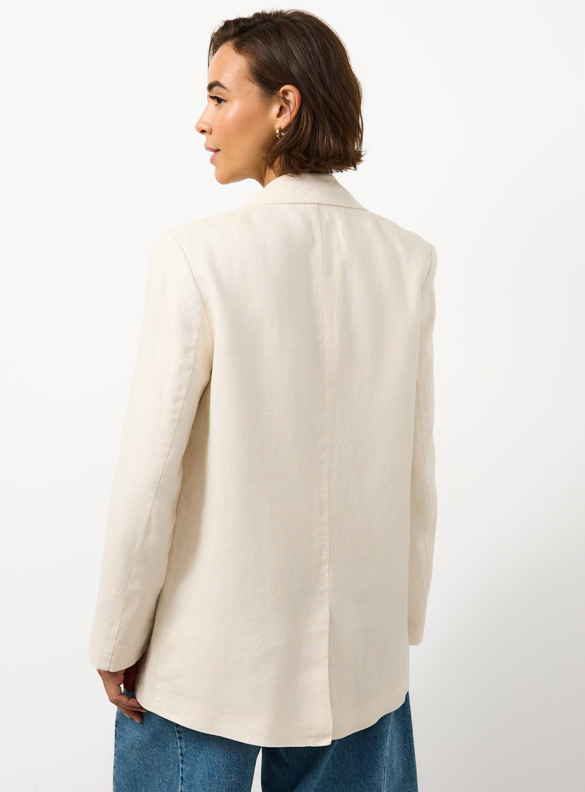 Cream Linen Longline Blazer 16 - Image 4 thumbnail