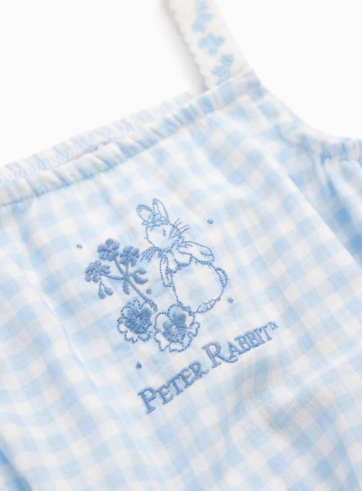 Blue Gingham Peter Rabbit Print Sleeveless Bodysuit 12-18 months - Image 2
