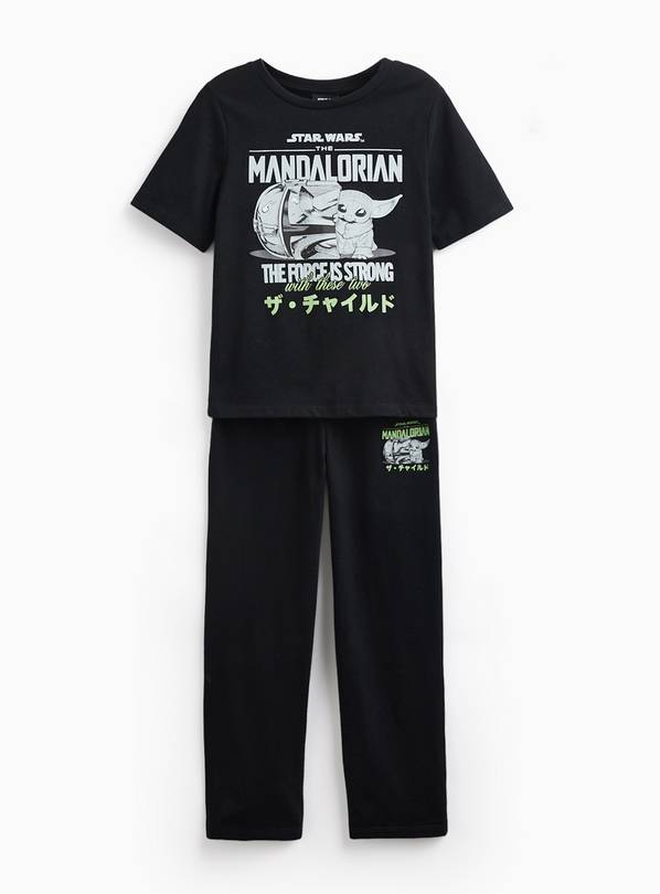 Mini Me Black Star Wars Mandalorian Print Pyjamas 3-4 years
