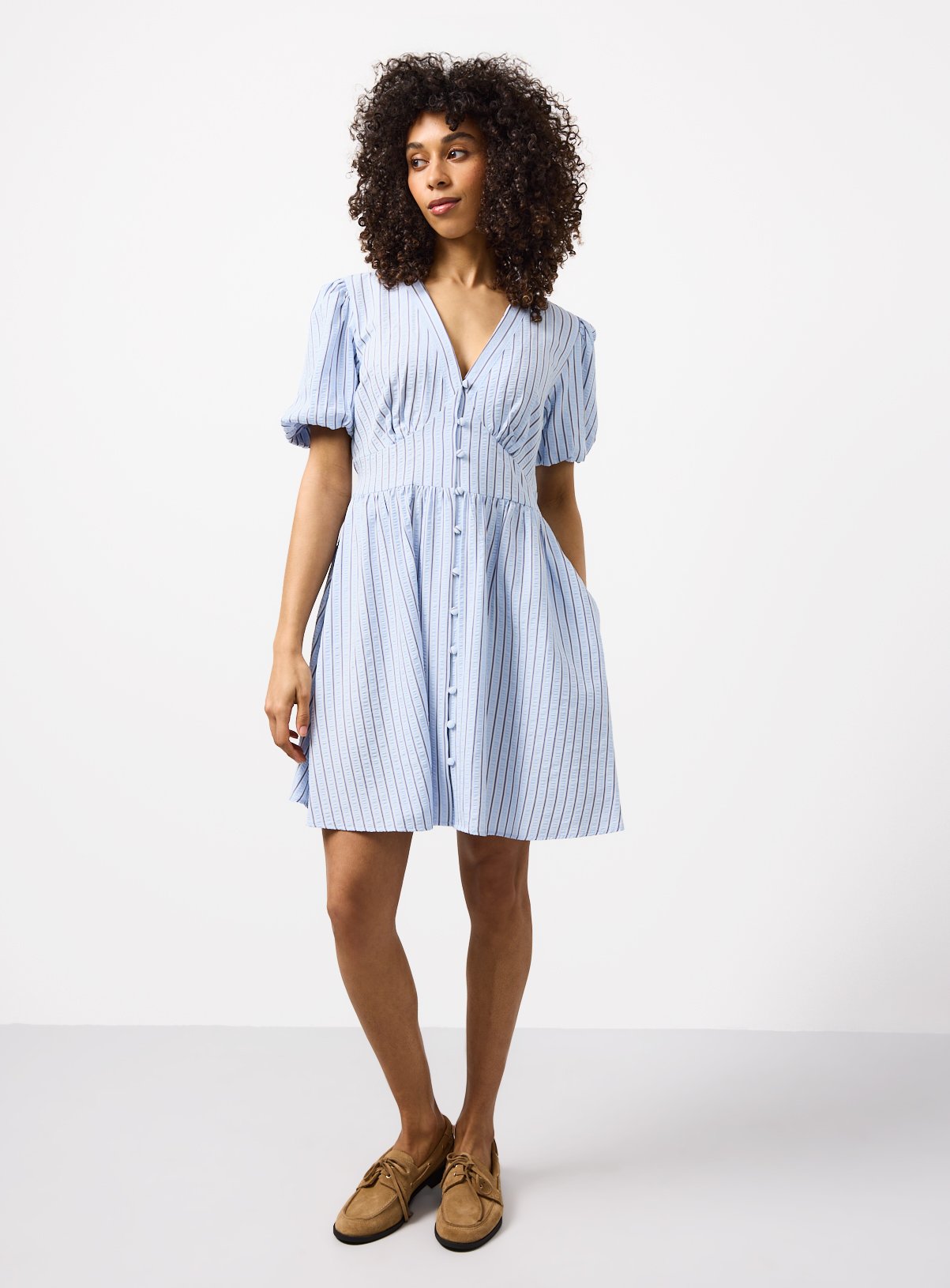 Blue Stripe Mini Tea Dress 12 - Image 2 thumbnail