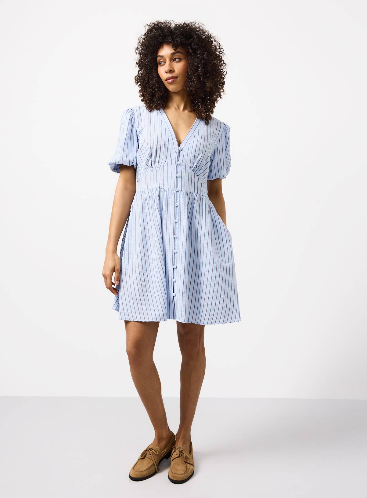 Blue Stripe Mini Tea Dress 12 - Image 2
