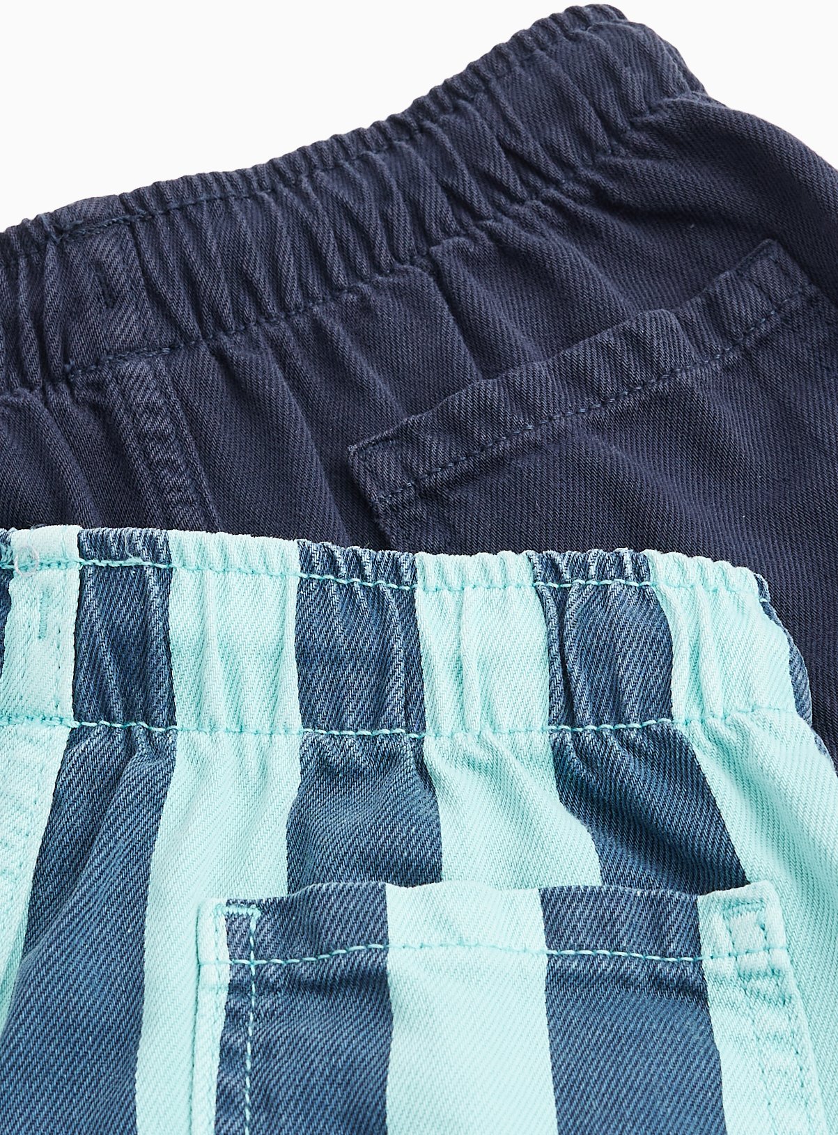 Navy & Stripe Print Woven Shorts 2 Pack 8 years - Image 2 thumbnail