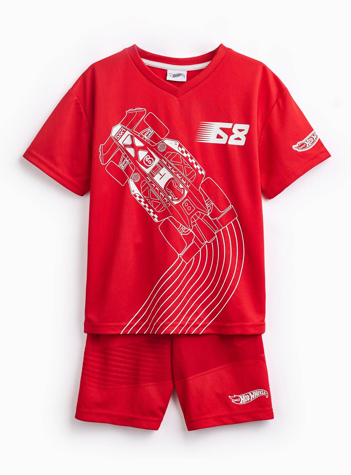 Red Hot Wheels Print T-Shirt & Shorts Set 2 years - Image 1