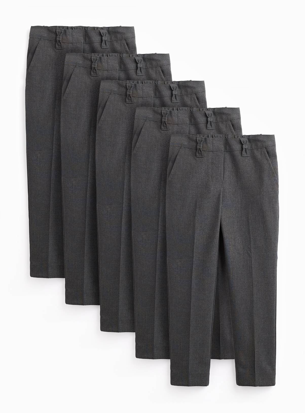 Grey Woven School Trousers 5 Pack 6 years - Image 1