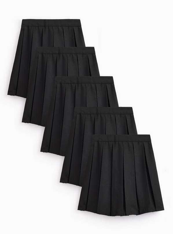 Black Permanent Pleat Skirts 5 Pack 5 years
