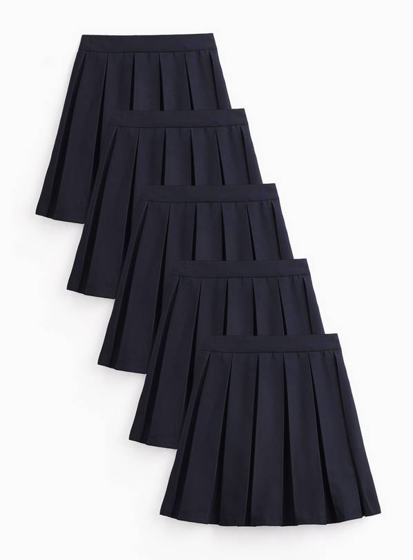 Navy Permanent Pleat Skirts 5 Pack 10 years
