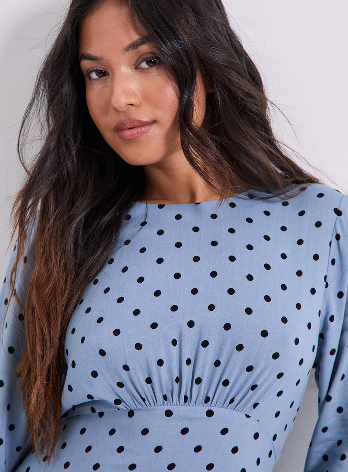 DOROTHY PERKINS Petite Frill Sleeve Ruffle Detail Printed Midaxi Dress 6 - Image 4 thumbnail