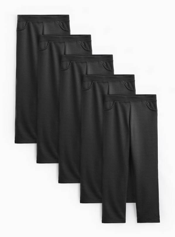 Black Jersey Trousers 5 Pack 6 years