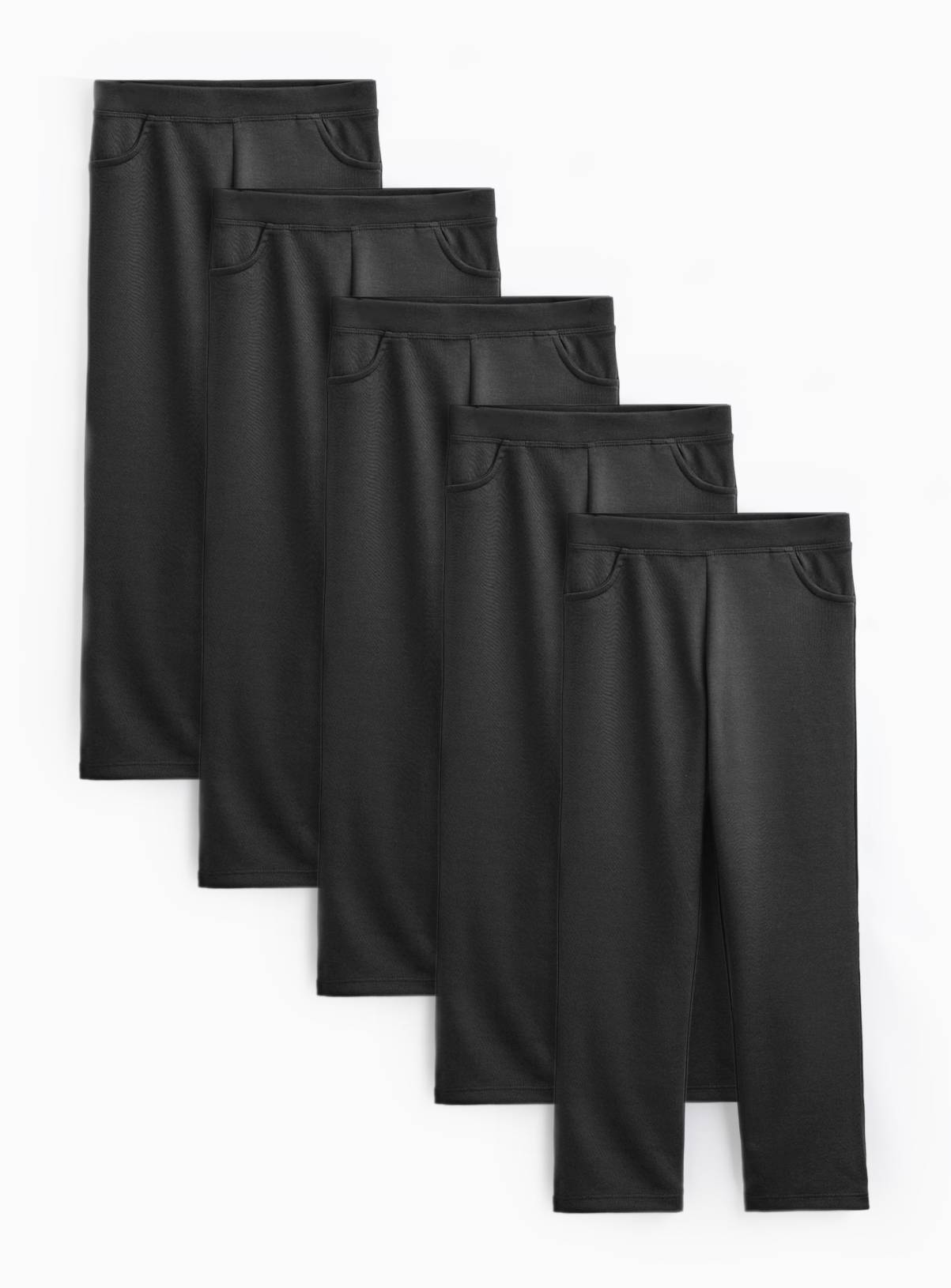 Black Ponti Roma Jersey Elasticated Trousers 5 Pack 12 years - Image 1