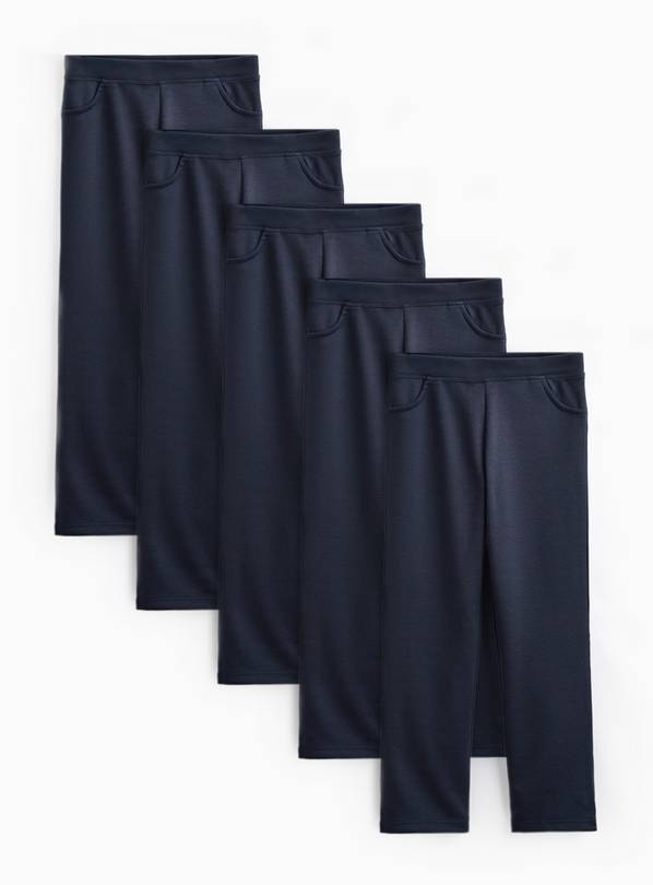 Navy Jersey Trousers 5 Pack 6 years