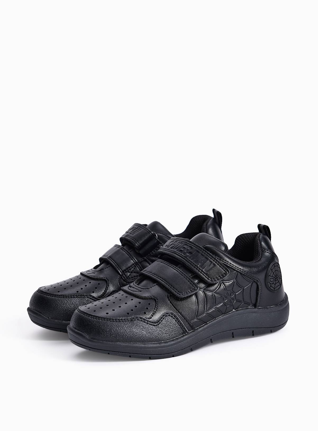 Black Spider-Man Twin Strap School Shoes 8 Infant - Image 1