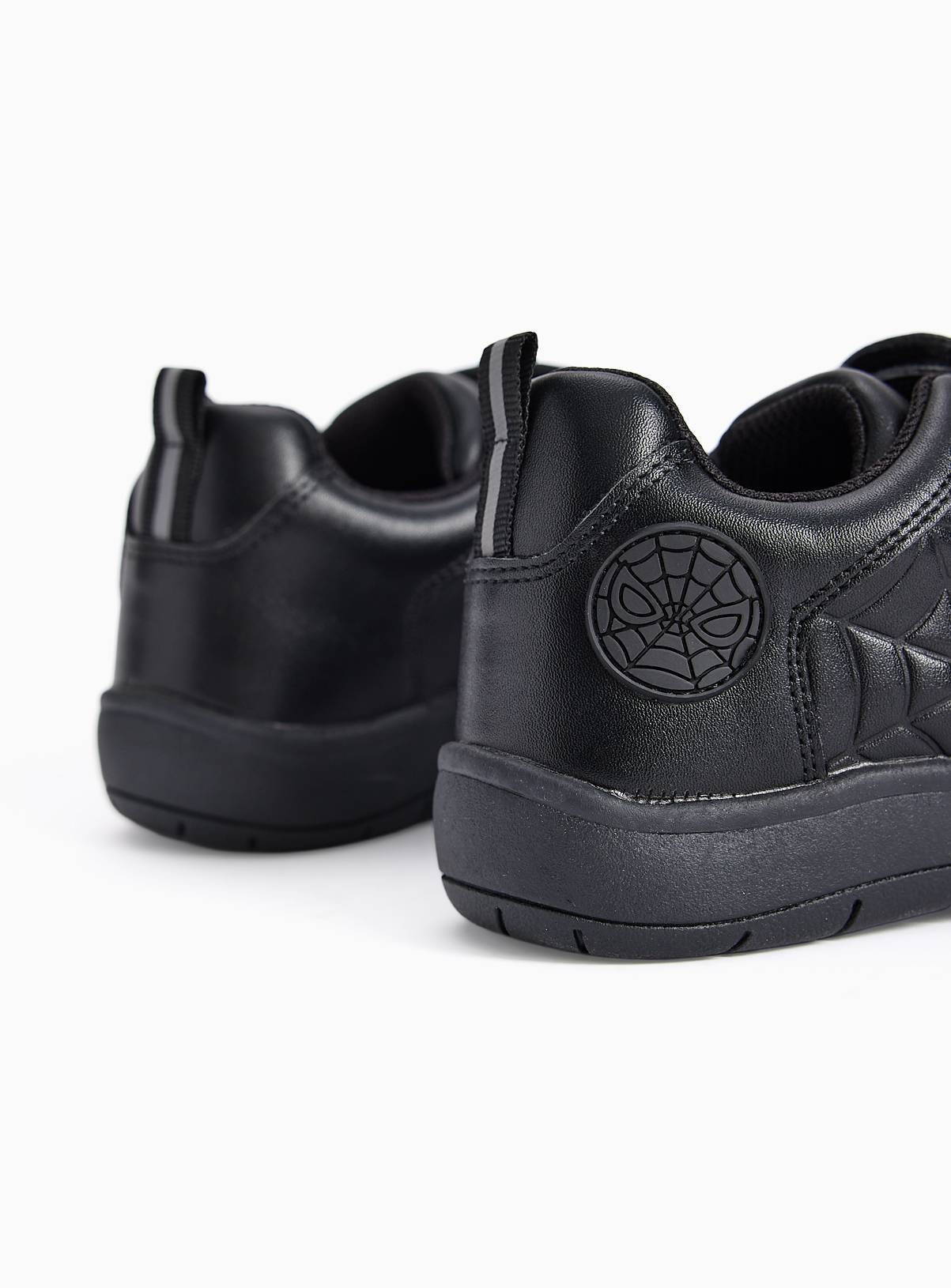 Black Spider-Man Twin Strap School Shoes 8 Infant - Image 4