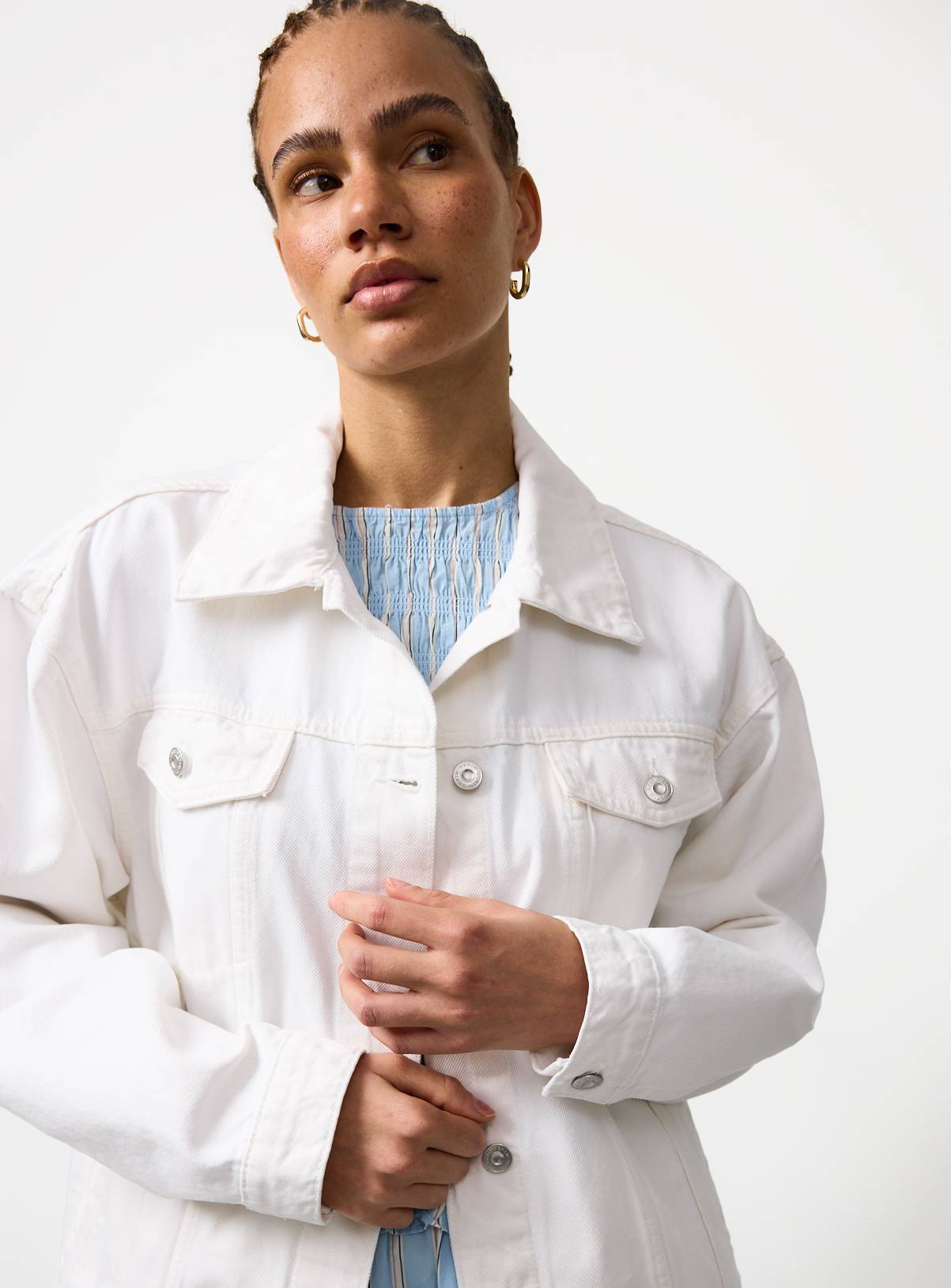 White Oversized Trucker Jacket 24 - Image 1