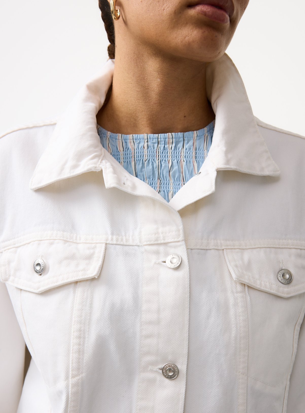 White Oversized Trucker Jacket 24 - Image 3 thumbnail