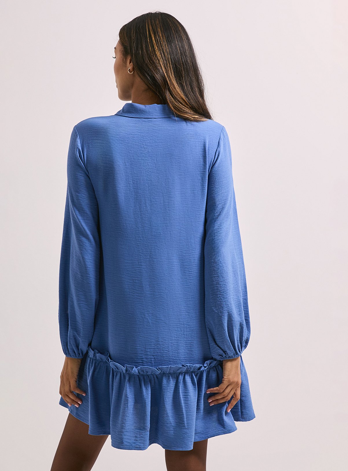 DOROTHY PERKINS Tie Neck Collar Detail Shift Mini Dress 12 - Image 3 thumbnail
