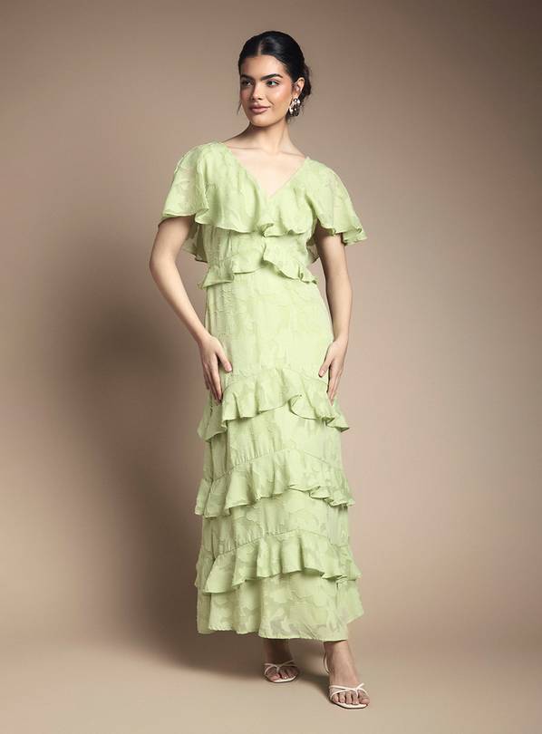 OASIS Jacquard Ruffle Maxi Dress 14