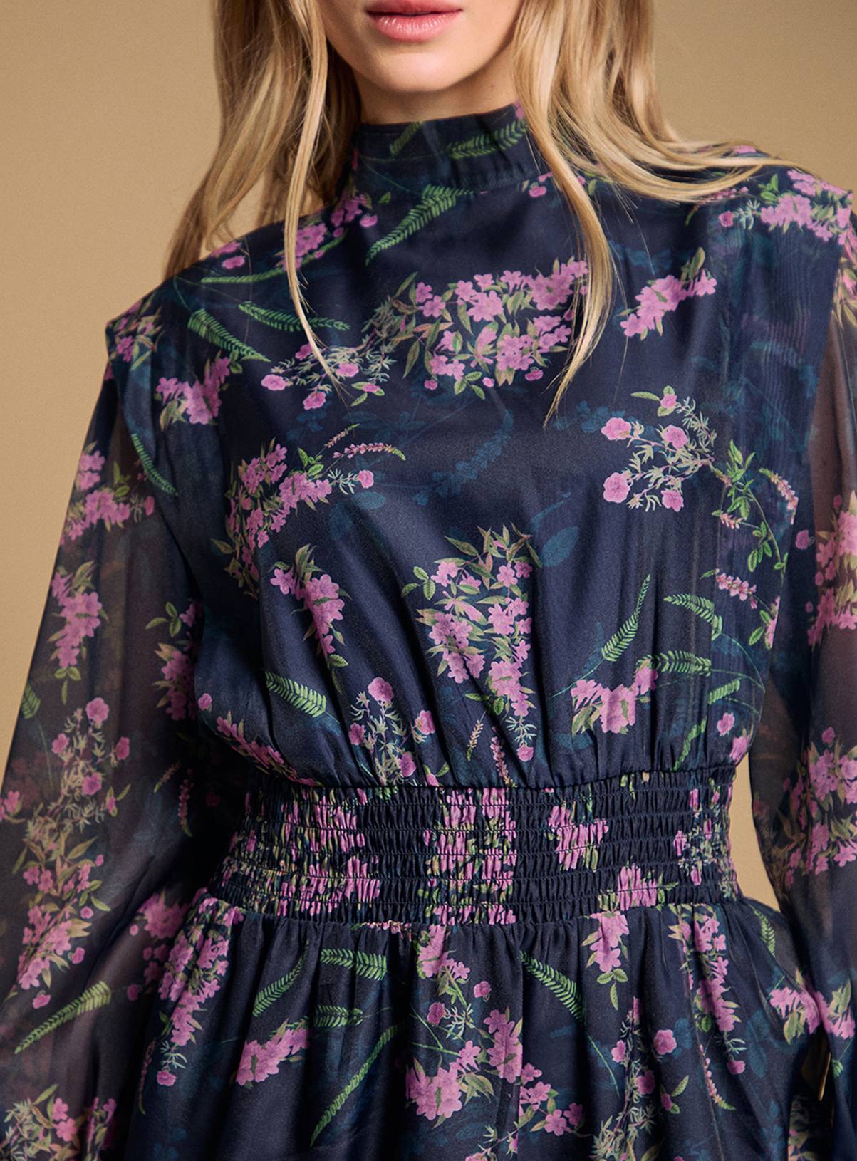 OASIS Organza Shirred Waist Mini Dress 16 - Image 5