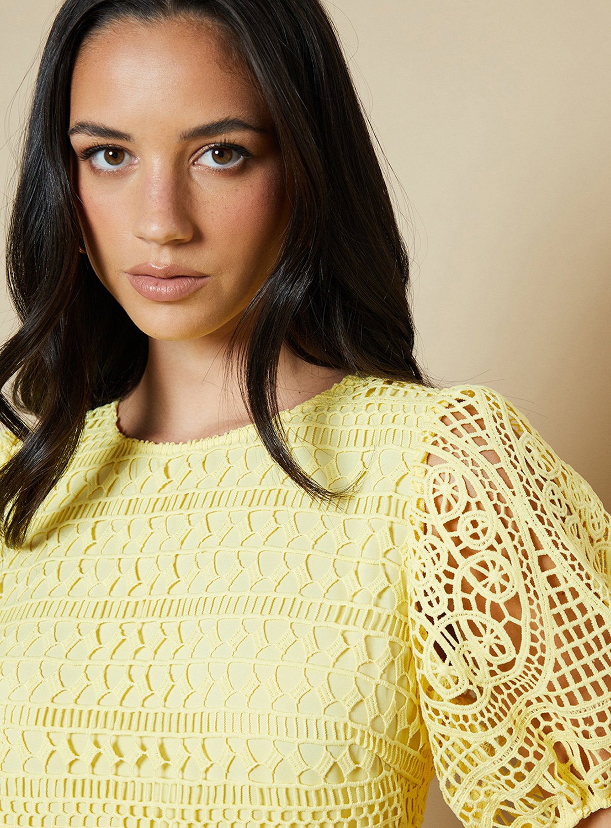 OASIS Lace Puff Sleeve Midaxi Dress 16 - Image 4 thumbnail