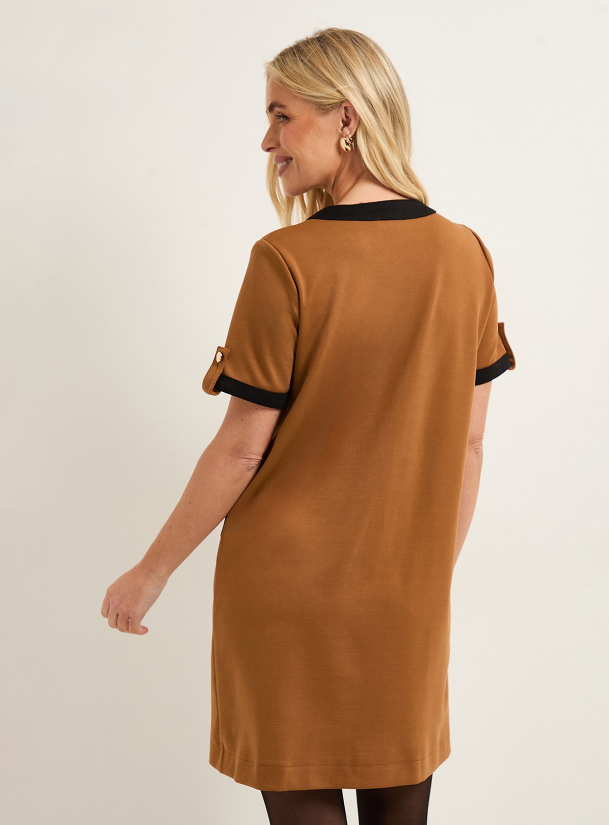 WALLIS Petite Ponte Contrast Button Shift Dress 20 - Image 3 thumbnail