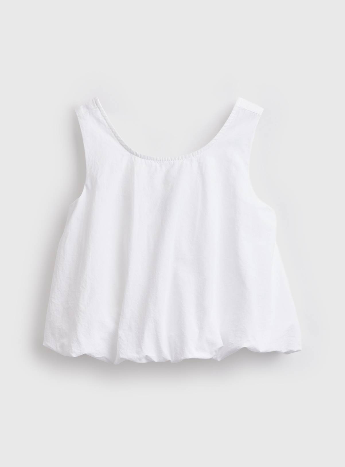 White Poplin Bubble Hem Sleeveless Top 13 years - Image 1