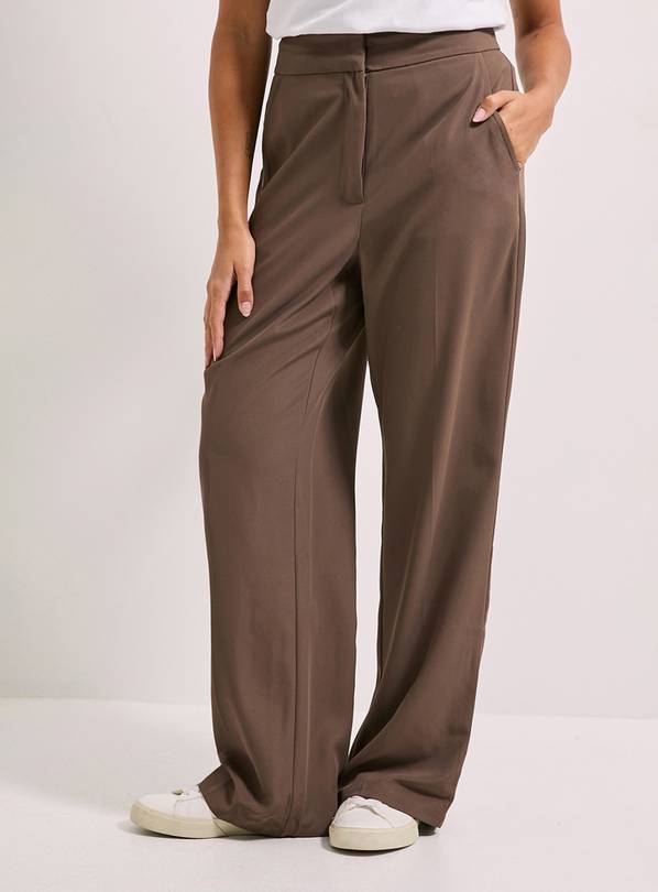 DOROTHY PERKINS Stitch Waistband Straight Leg Trouser Brown 12