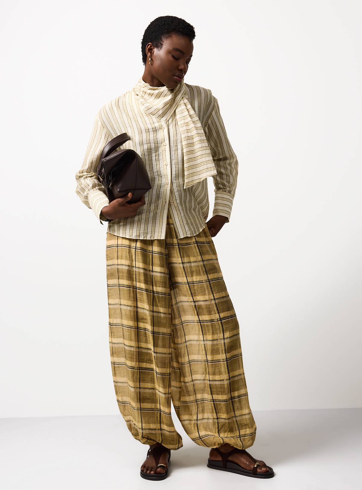 Stone Stripe Scarf Detail Shirt 14 - Image 2