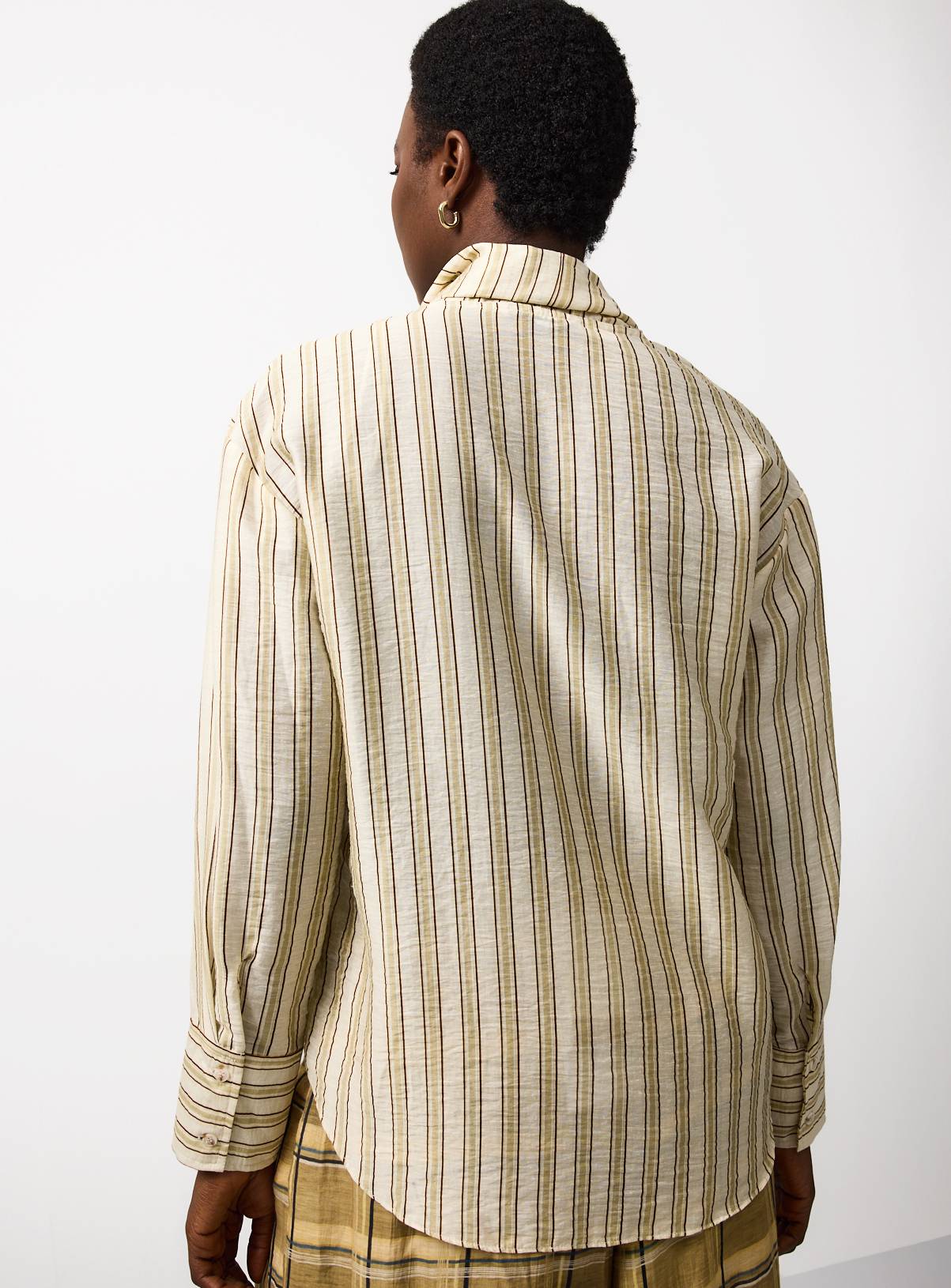 Stone Stripe Scarf Detail Shirt 14 - Image 4
