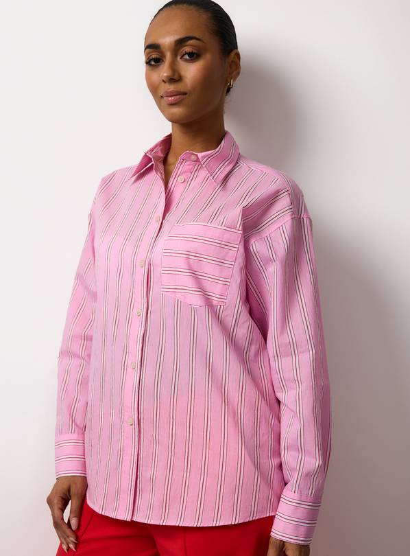 Pink Stripe Relaxed Long Sleeve Shirt 10