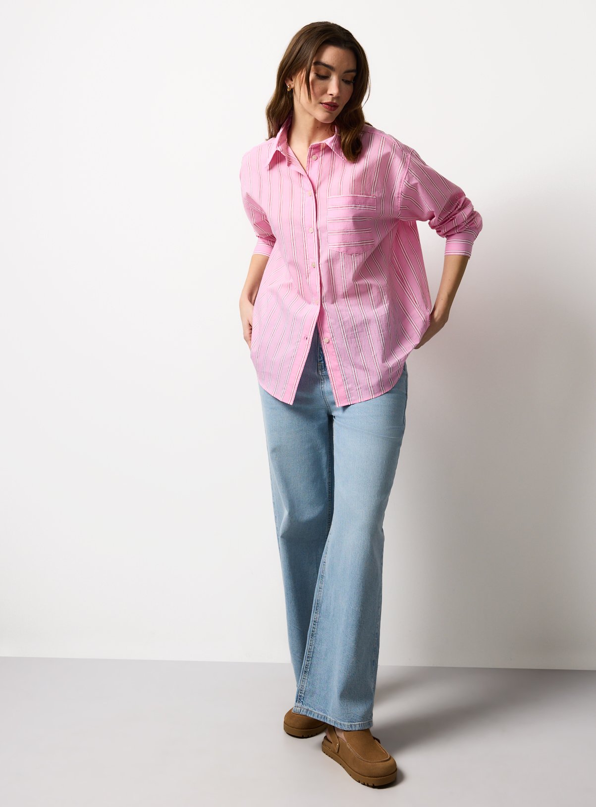 Pink Stripe Relaxed Long Sleeve Shirt 12 - Image 2 thumbnail
