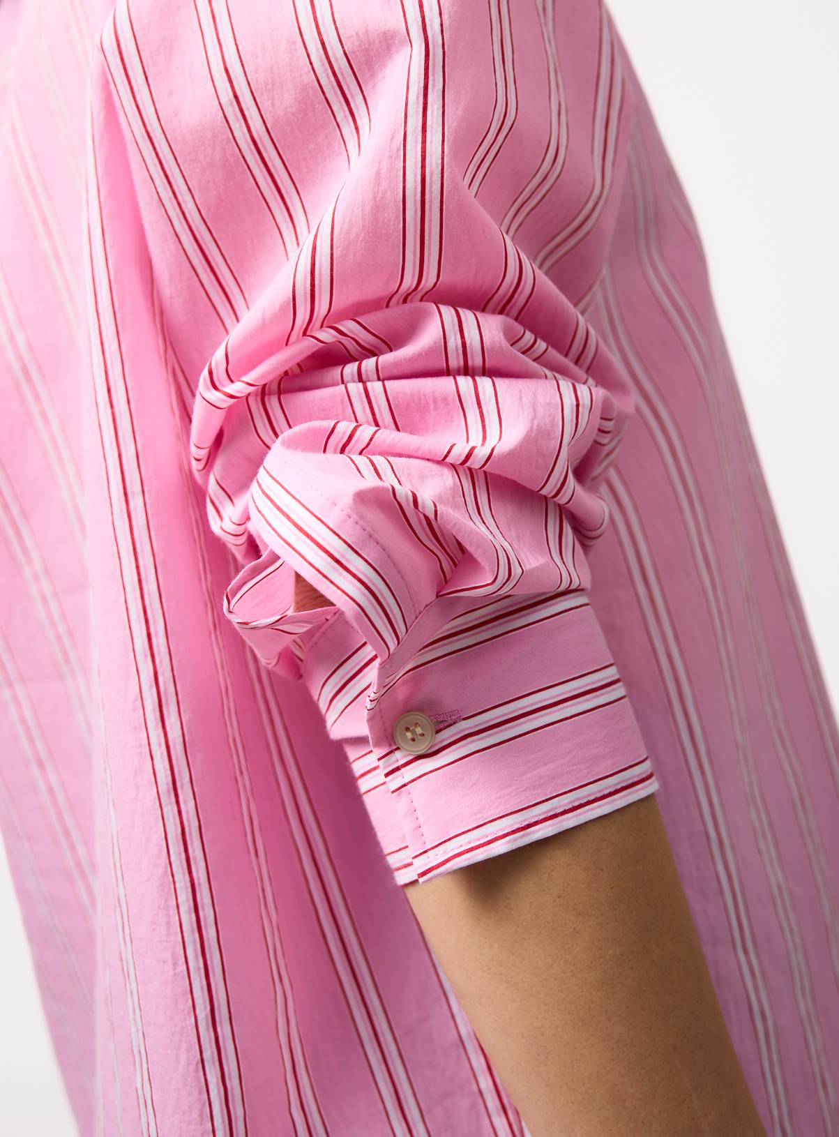 Pink Stripe Relaxed Long Sleeve Shirt 12 - Image 3