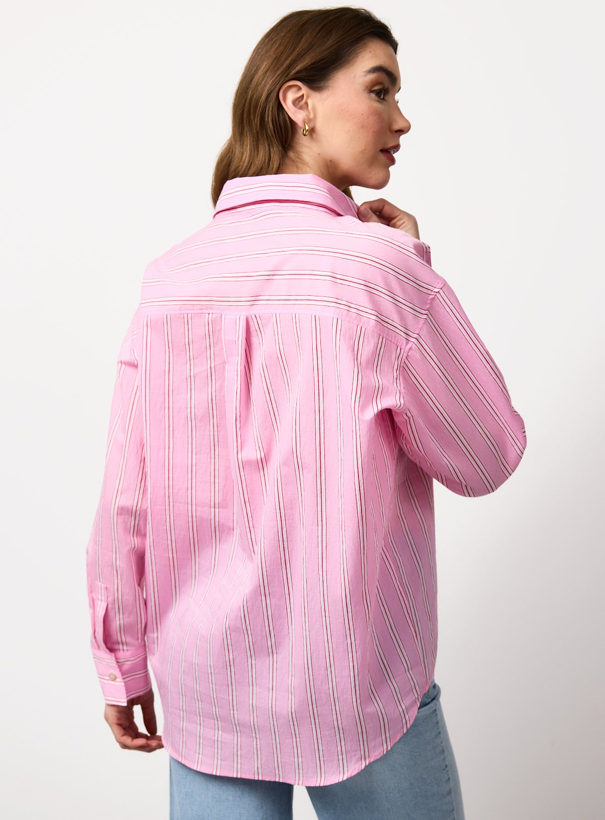 Pink Stripe Relaxed Long Sleeve Shirt 12 - Image 4 thumbnail