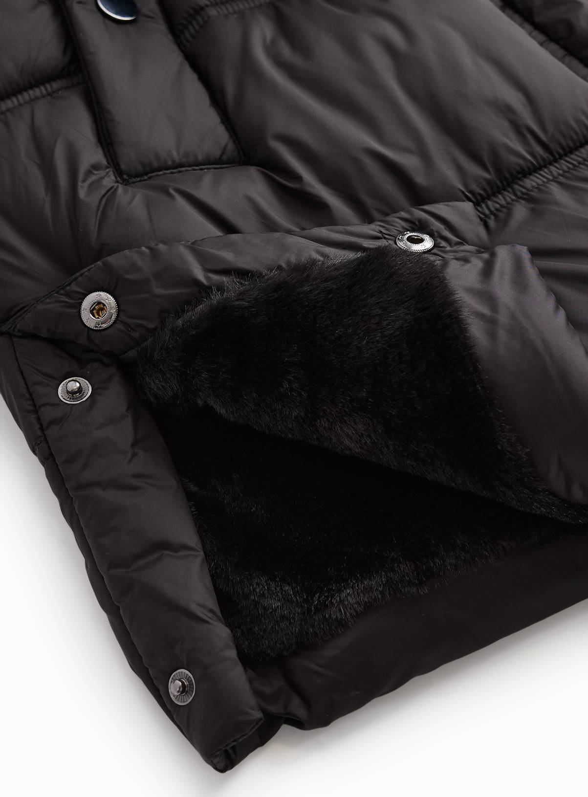 Black Fluffy Hood Puffer Jacket 9-10 years - Image 4