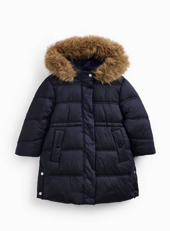 Navy Fluffy Hood Puffer Jacket 9-10 years