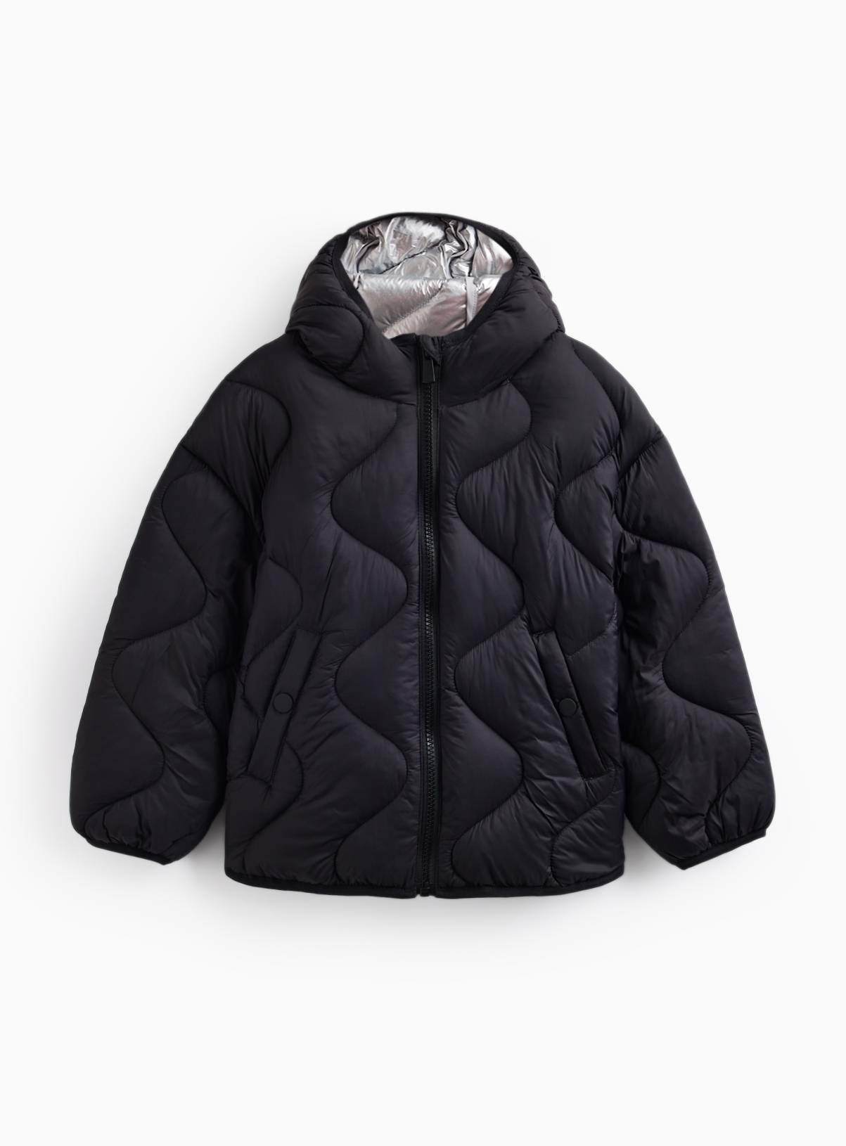 Black Wave Stitch Lightweight FELLEX® Quilted Jacket 7-8 years - Image 1
