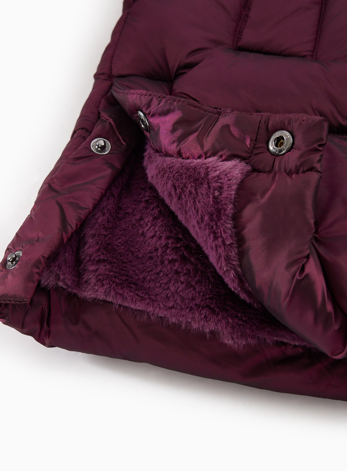 Burgundy Fluffy Hood Puffer Jacket 15-16 years - Image 4 thumbnail