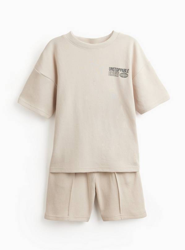 Stone Unstoppable Crew Graphic T-Shirt & Shorts Set 11 years