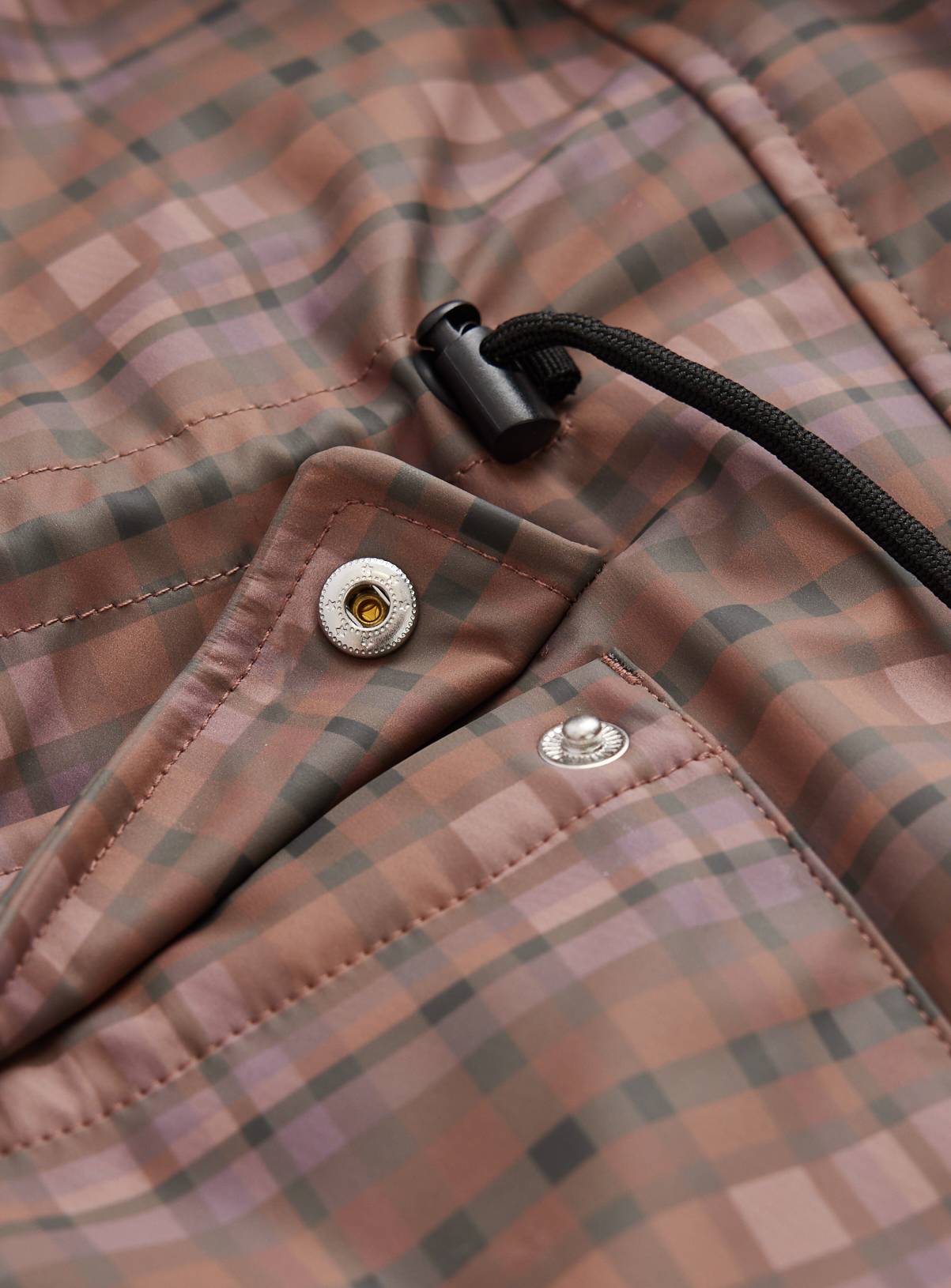 Purple Checked Faux Fur-Lined Mac 7-8 years - Image 3