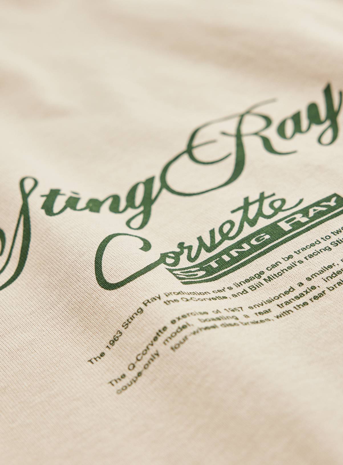 Cream Corvette Graphic Relaxed Fit T-Shirt XL - Image 2