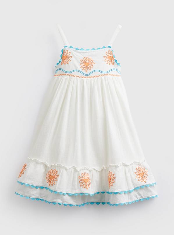 White Embroidered Sleeveless Dress 10 years
