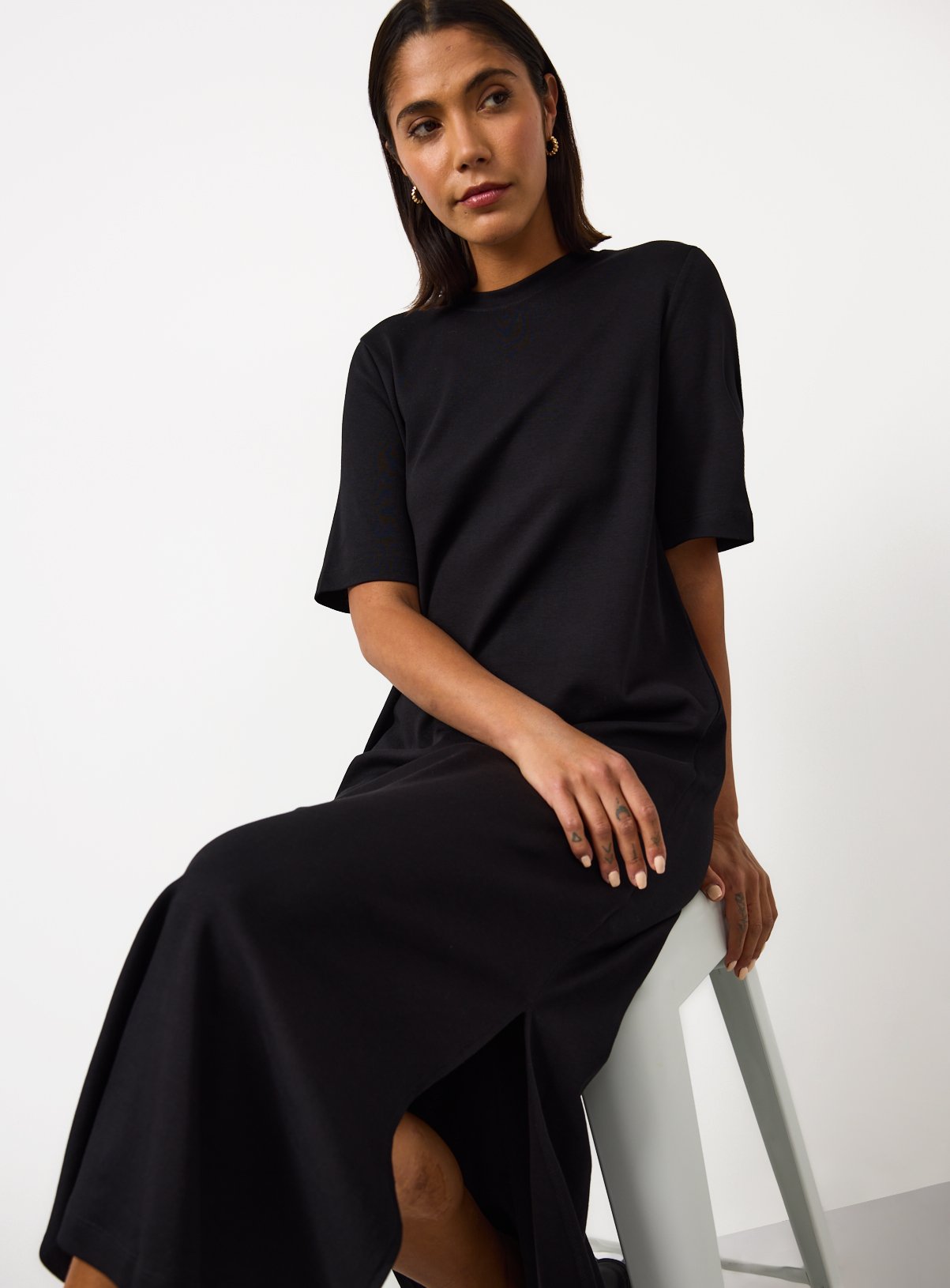Black Maxi T-Shirt Dress 14 - Image 2 thumbnail