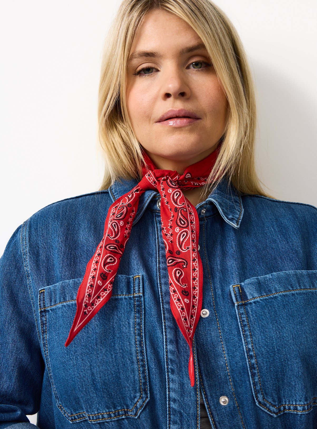 Red Paisley Print Skinny Scarf One Size - Image 1 thumbnail