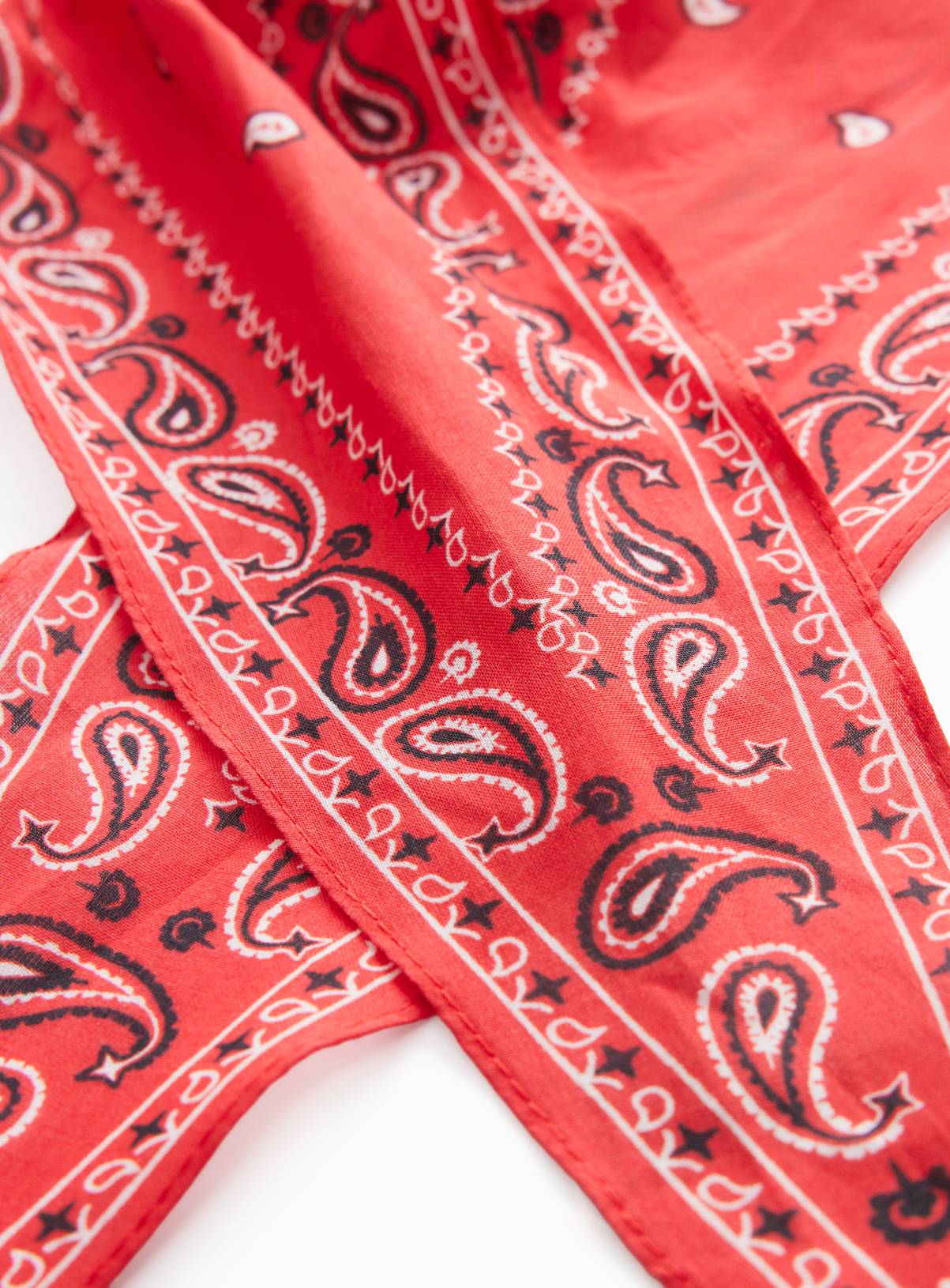 Red Paisley Print Skinny Scarf One Size - Image 3
