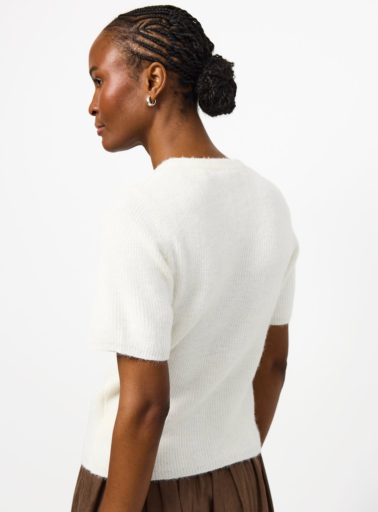 Cream Short Sleeve Jewel Button Knitted Cardigan 8 - Image 4 thumbnail