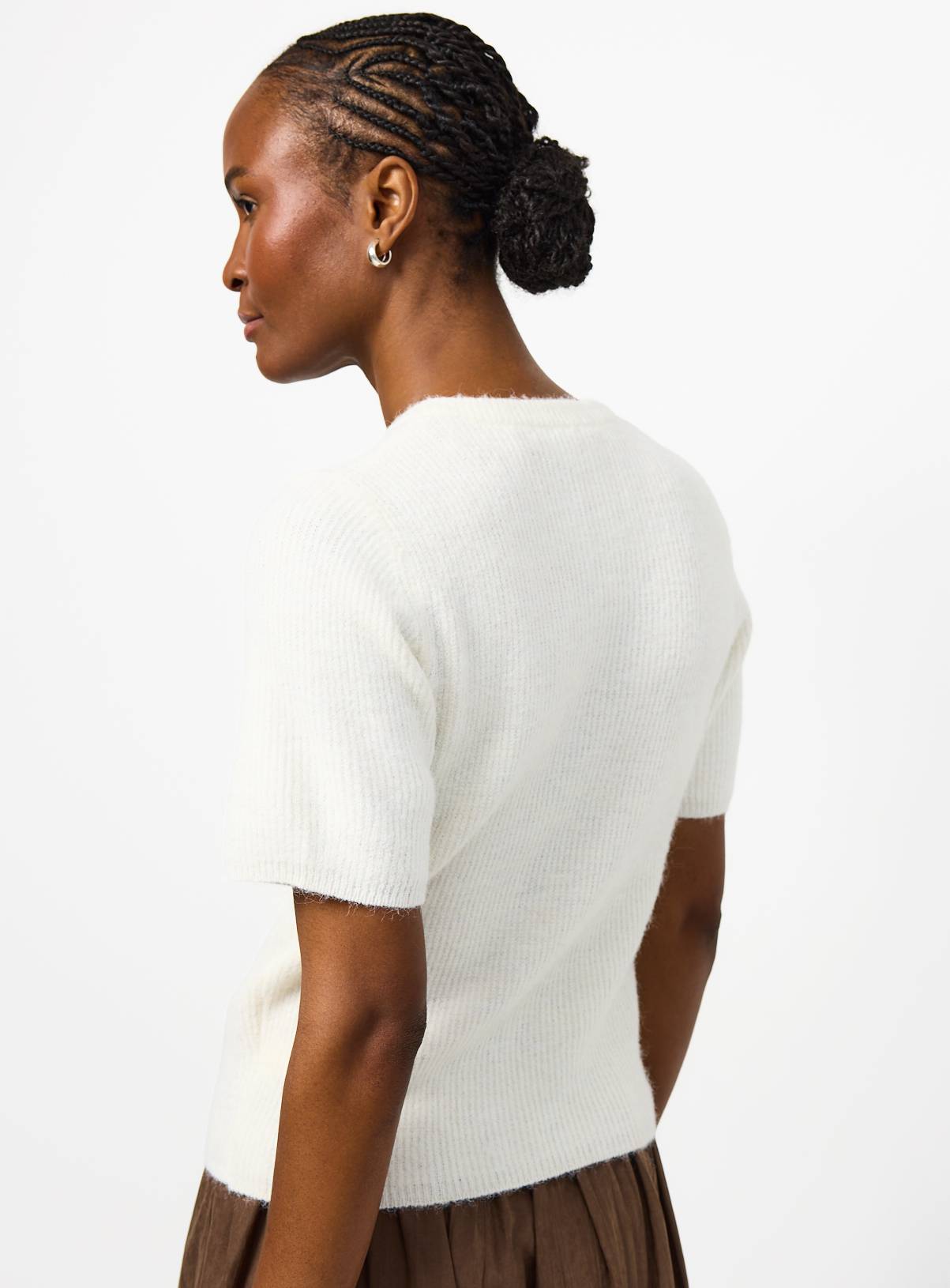 Cream Short Sleeve Jewel Button Knitted Cardigan 8 - Image 4