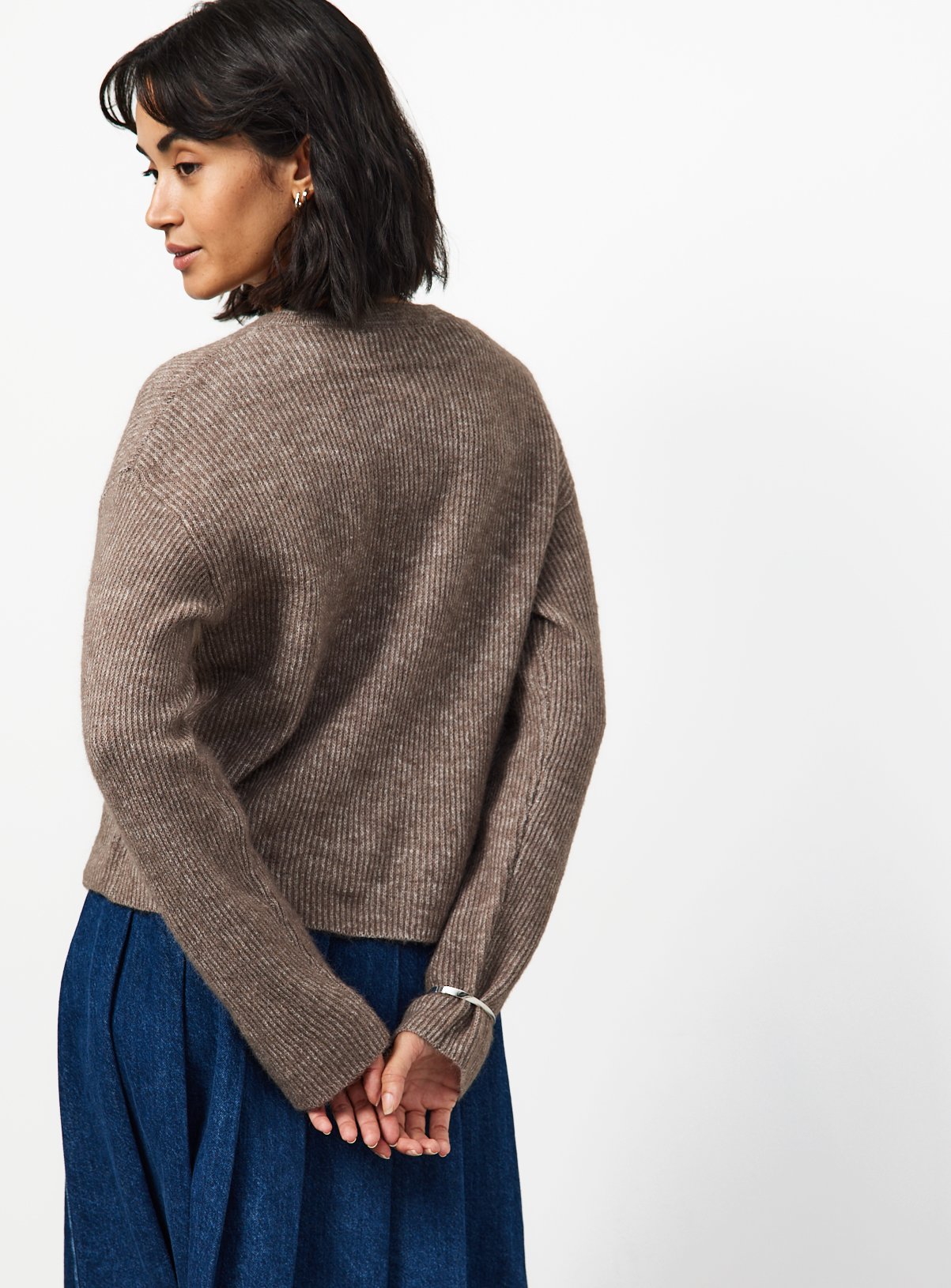 Brown Jewel Button Through Cardigan 22 - Image 4 thumbnail