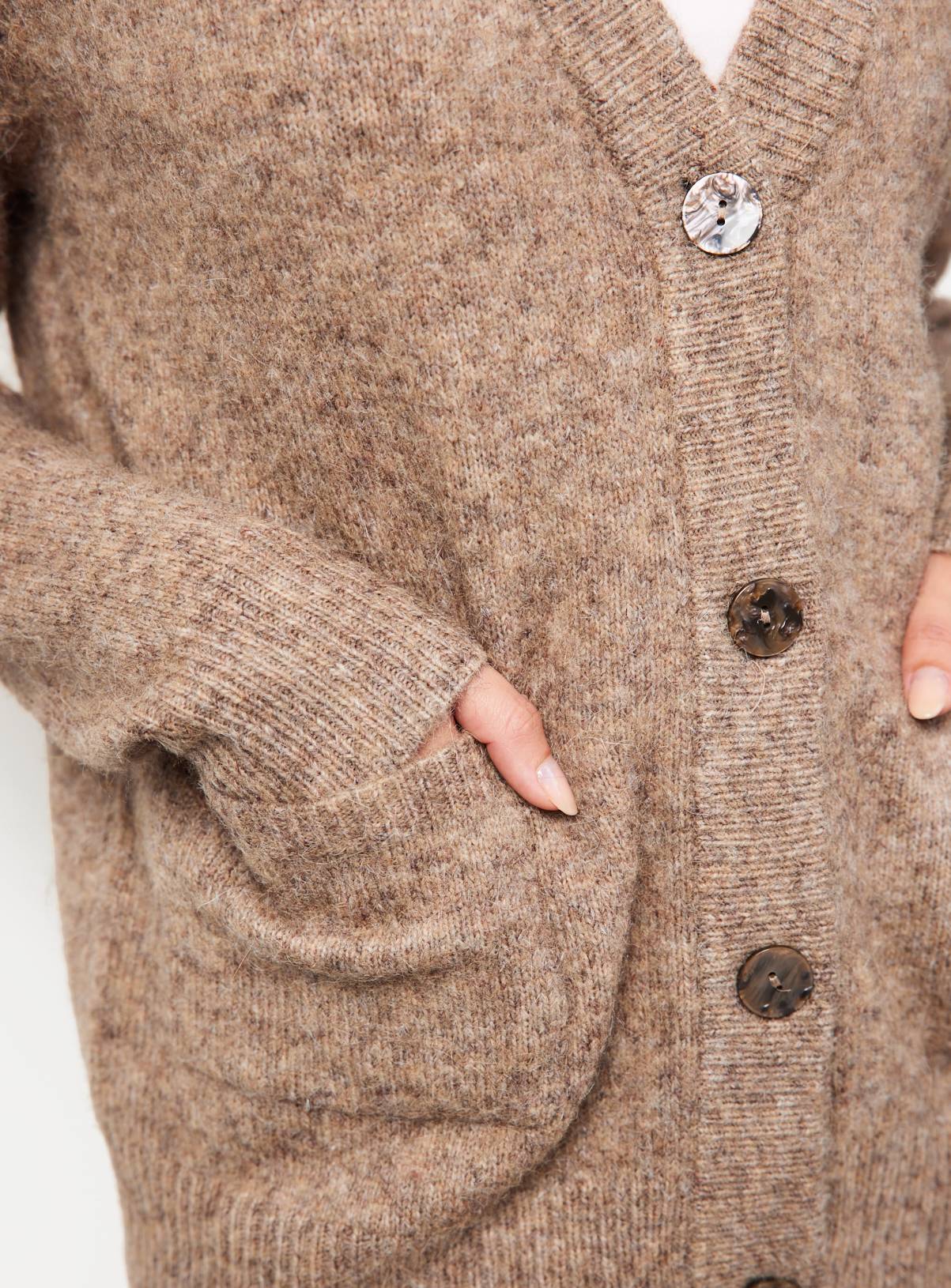 Brown Supersoft Boyfriend Cardigan S - Image 3